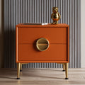 Akzentstuhl mit Lederbezug, Farbe: orange